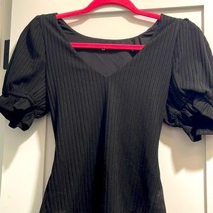 Tularosa Puff Sleeve Bodysuit - Black XS